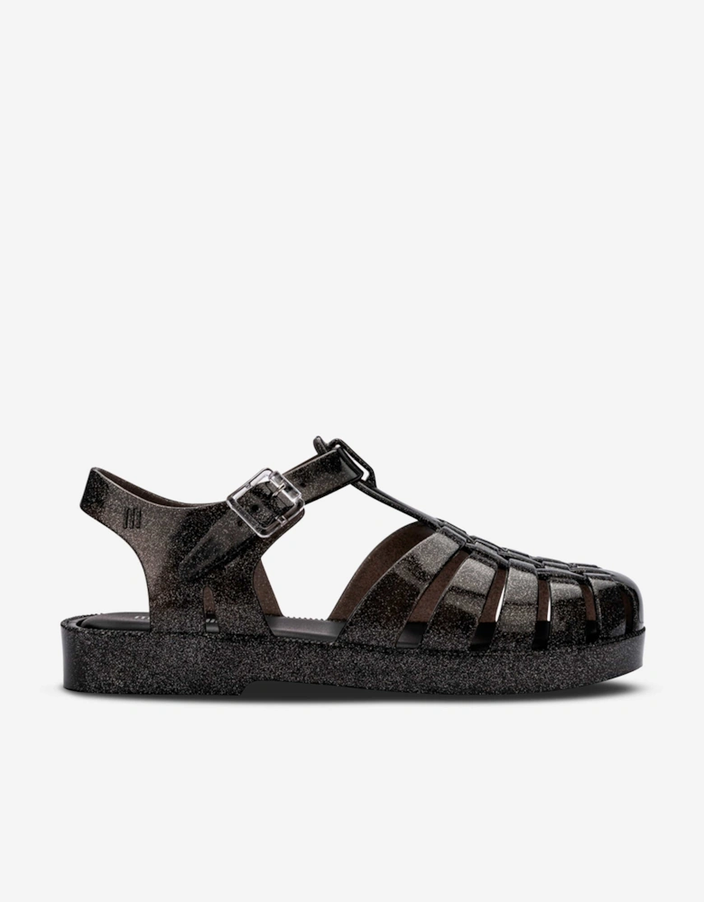 Girls Possession Shiny Sandals in Black