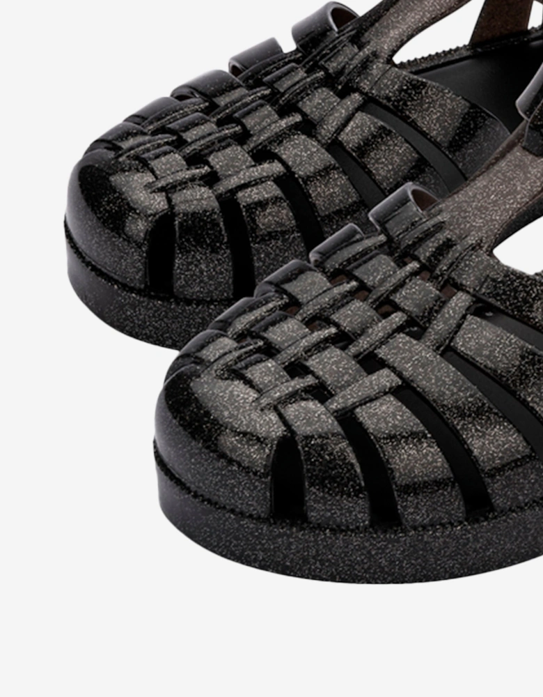 Girls Possession Shiny Sandals in Black