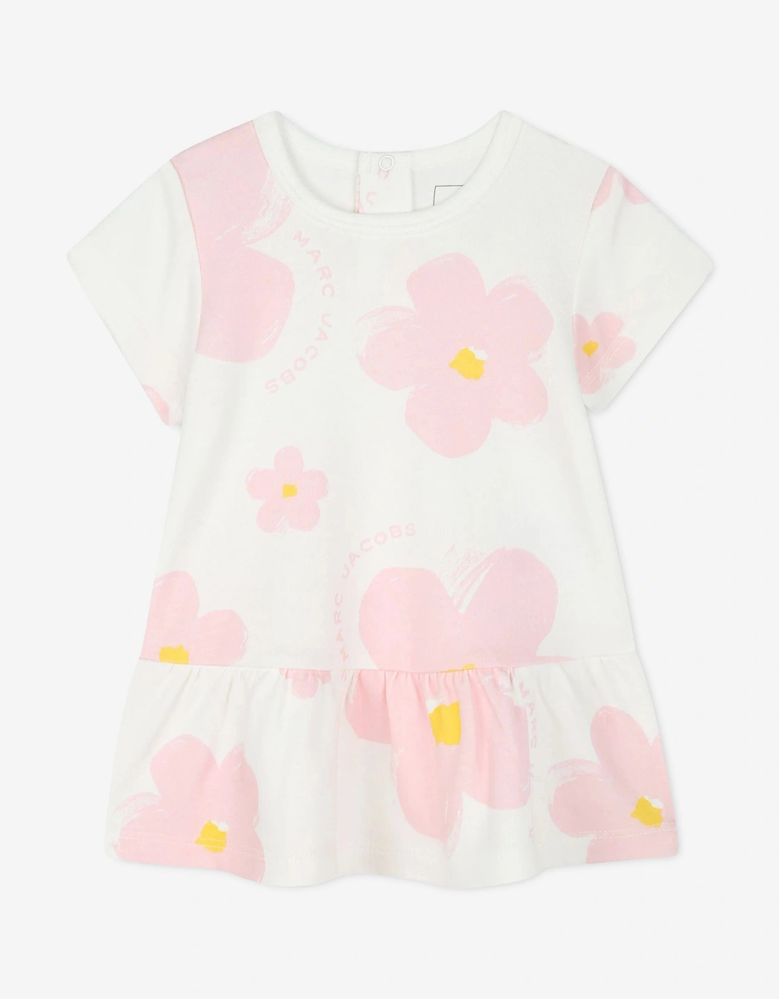 Baby Girls Daisy Print Dress in Ivory, 5 of 4