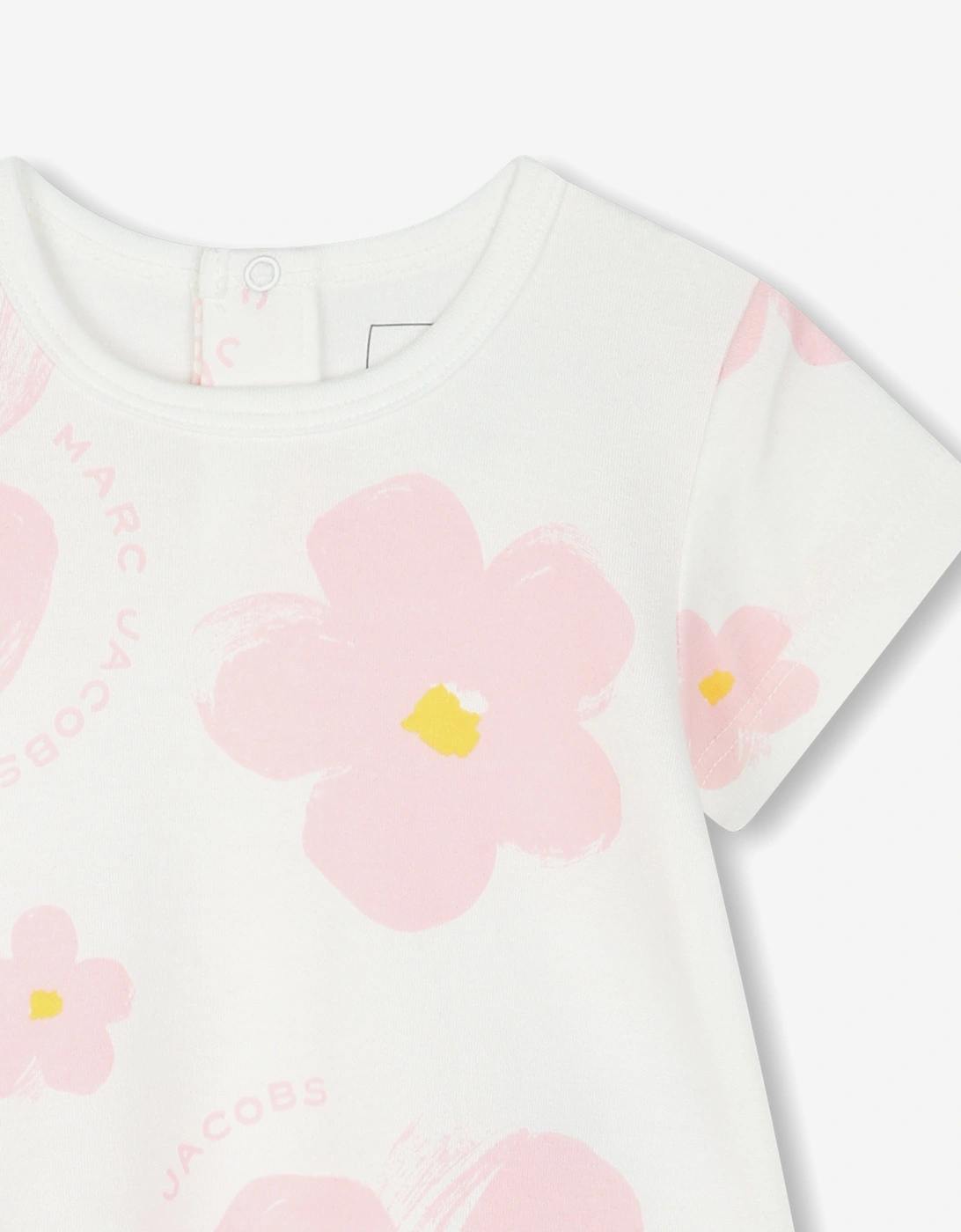 Baby Girls Daisy Print Dress in Ivory