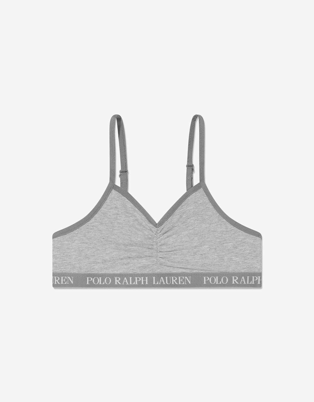 Girls Solid 2 Pack Bralettes Set in Grey