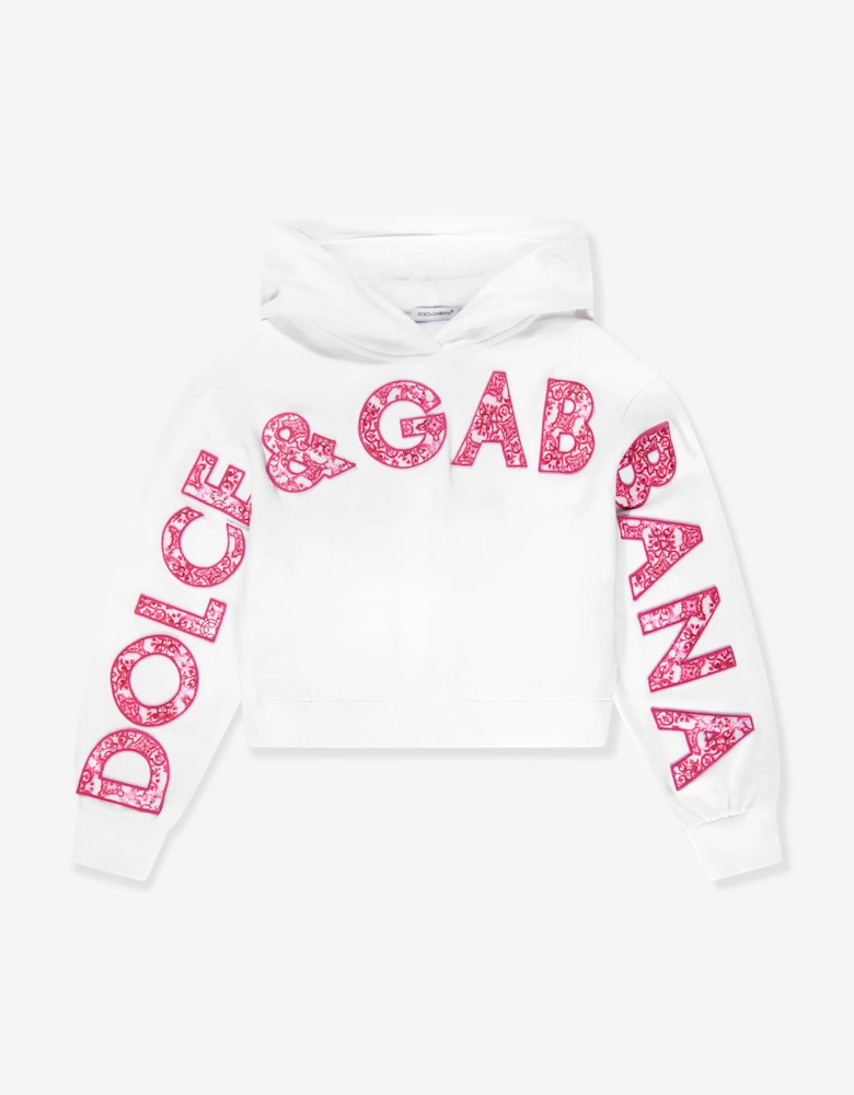 Girls Logo Hoodie in White