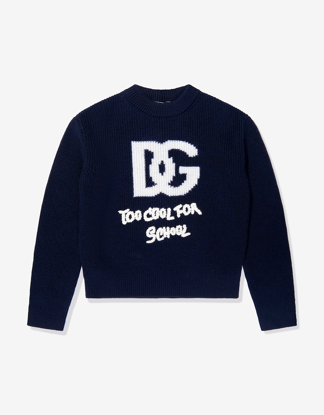 Girls Wool Logo Jumper in Navy, 5 of 4