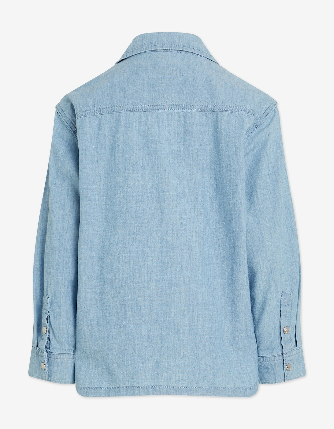 Boys Relaxed Chambray Shirt in Blue