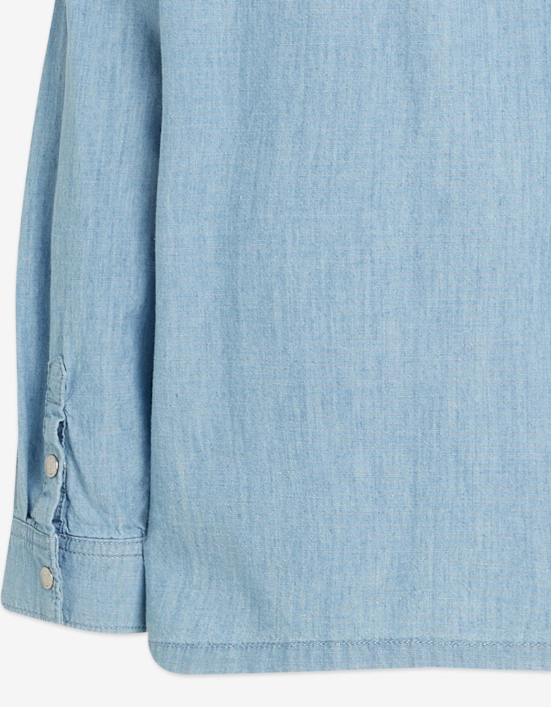 Boys Relaxed Chambray Shirt in Blue