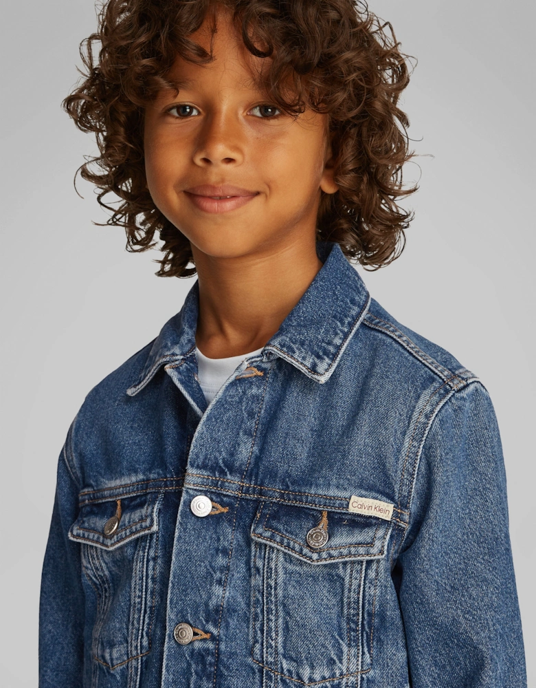 Boys Denim Trucker Jacket in Blue