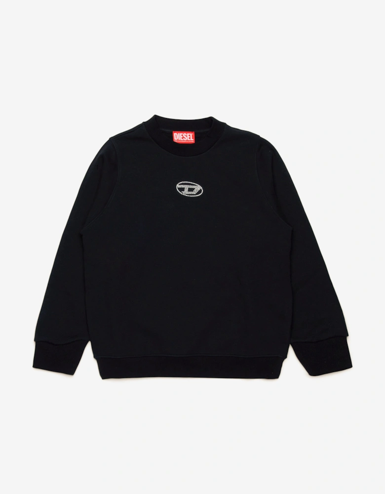 Girls Slemby Logo Sweatshirt in Black