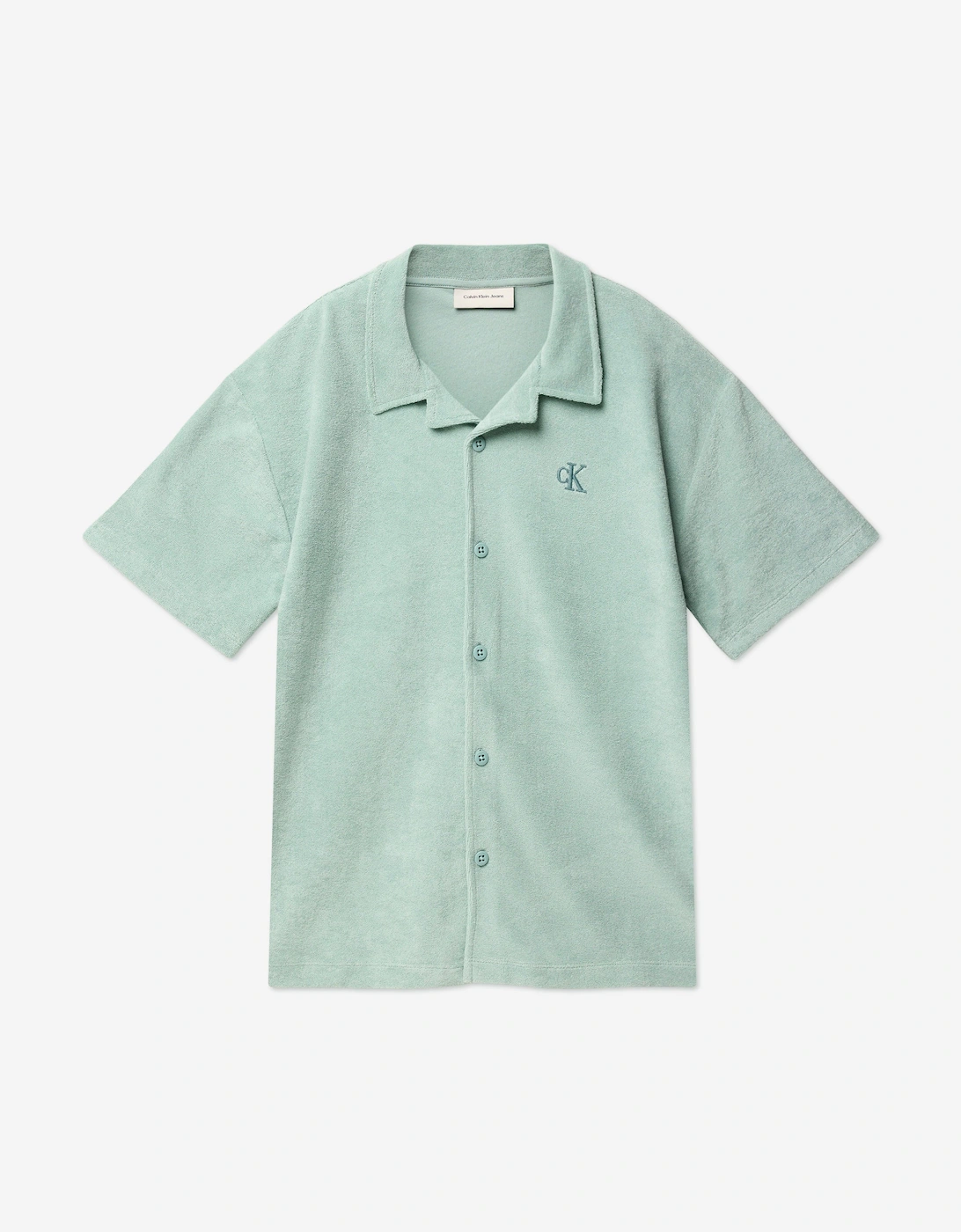 Boys Relaxed Towelling Shirt in Green, 5 of 4