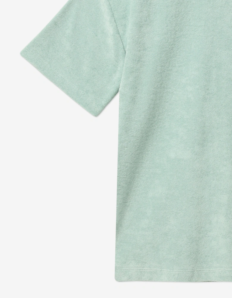 Boys Relaxed Towelling Shirt in Green