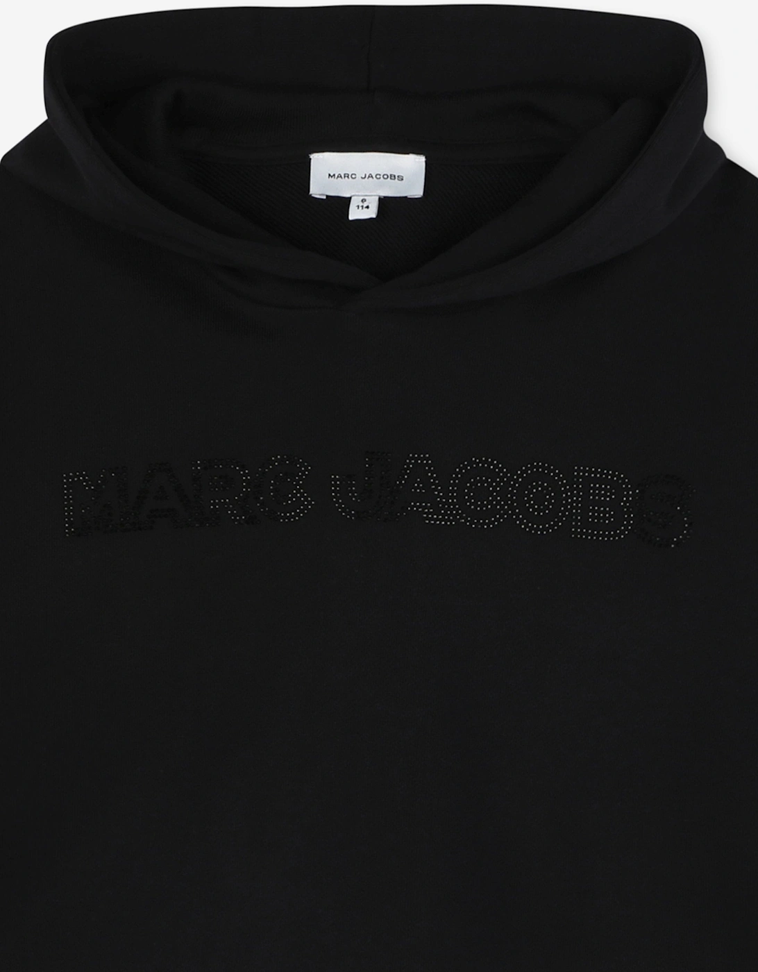Girl Cropped Logo Hoodie in Black