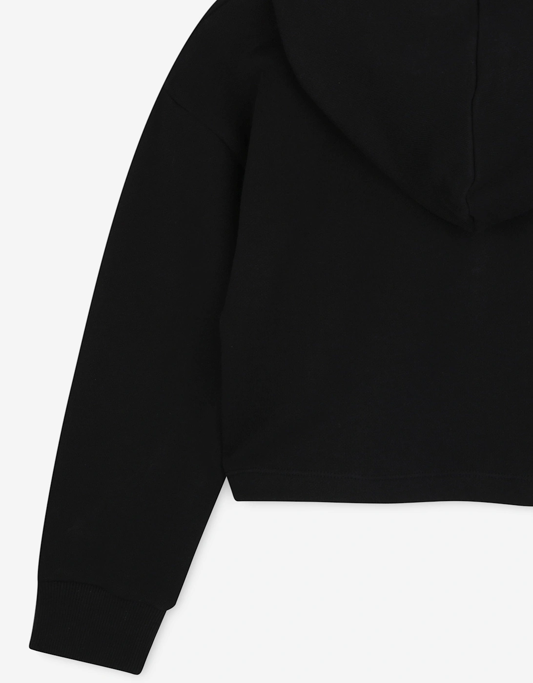 Girl Cropped Logo Hoodie in Black