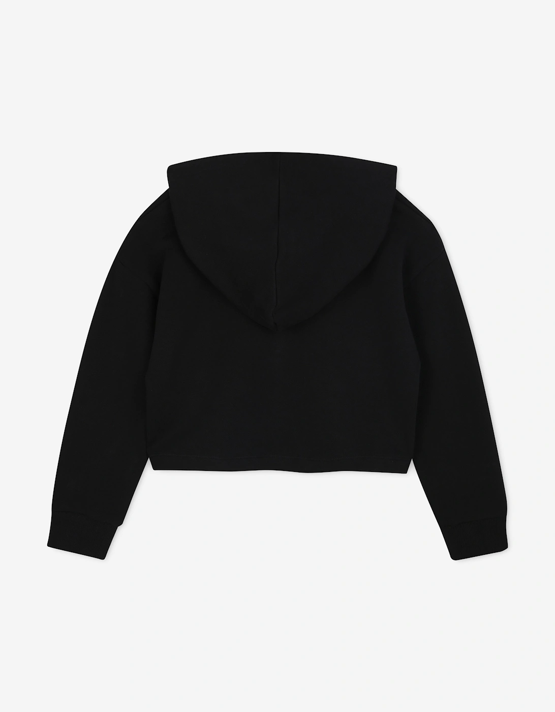 Girl Cropped Logo Hoodie in Black