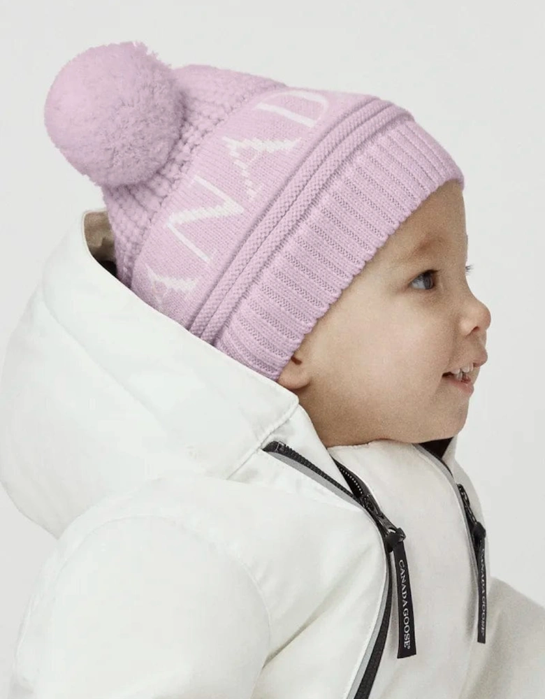 Baby Girls Double Pom Pom Hat in Pink