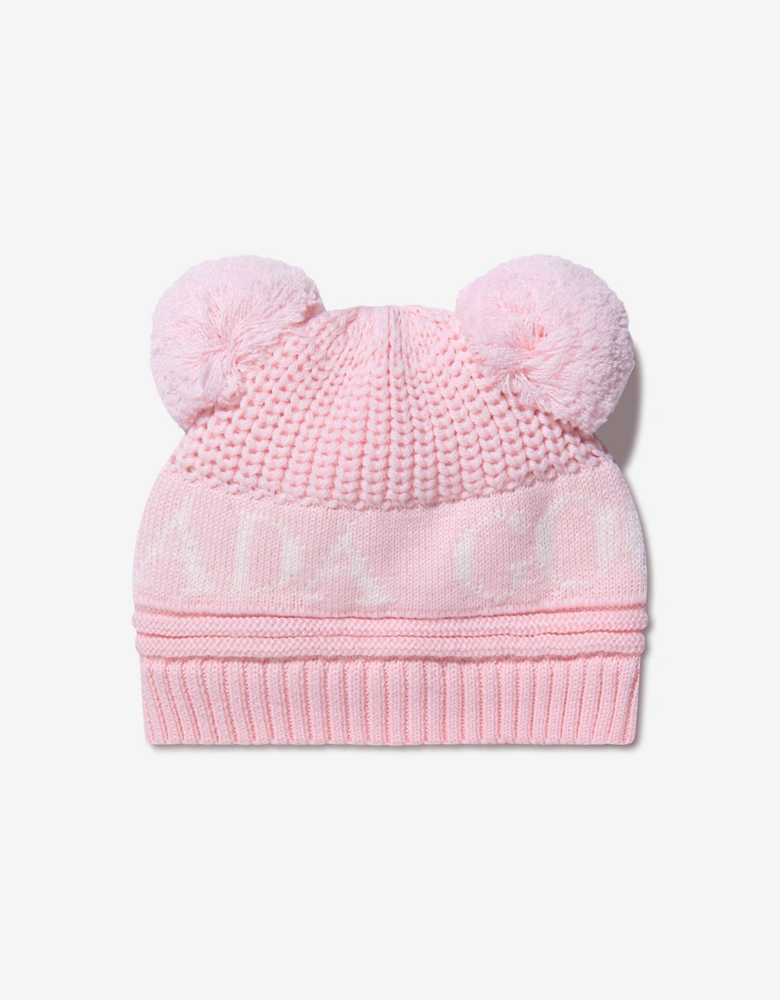 Baby Girls Double Pom Pom Hat in Pink, 6 of 5