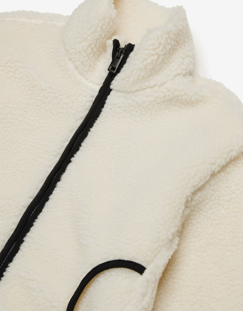 Girls Polar Fleece Jacket in Ivory