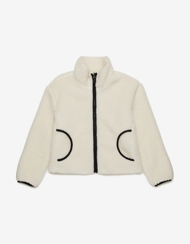 Girls Polar Fleece Jacket in Ivory