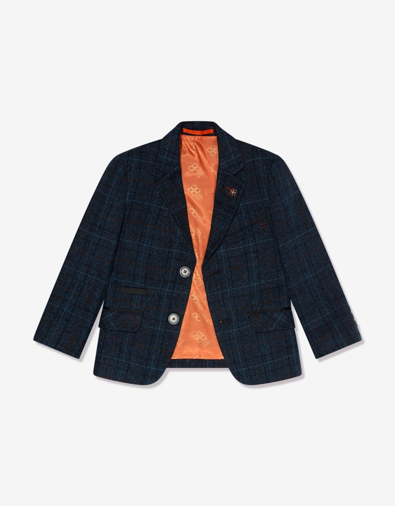 Boys Cody Tweed Suit in Blue