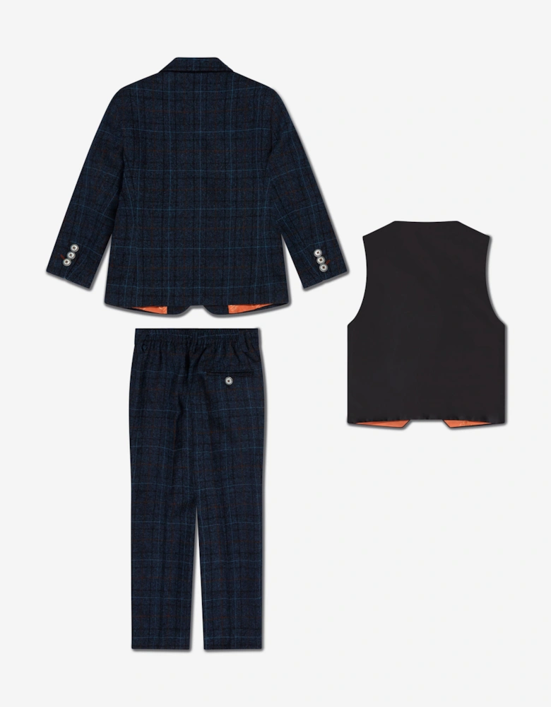 Boys Cody Tweed Suit in Blue