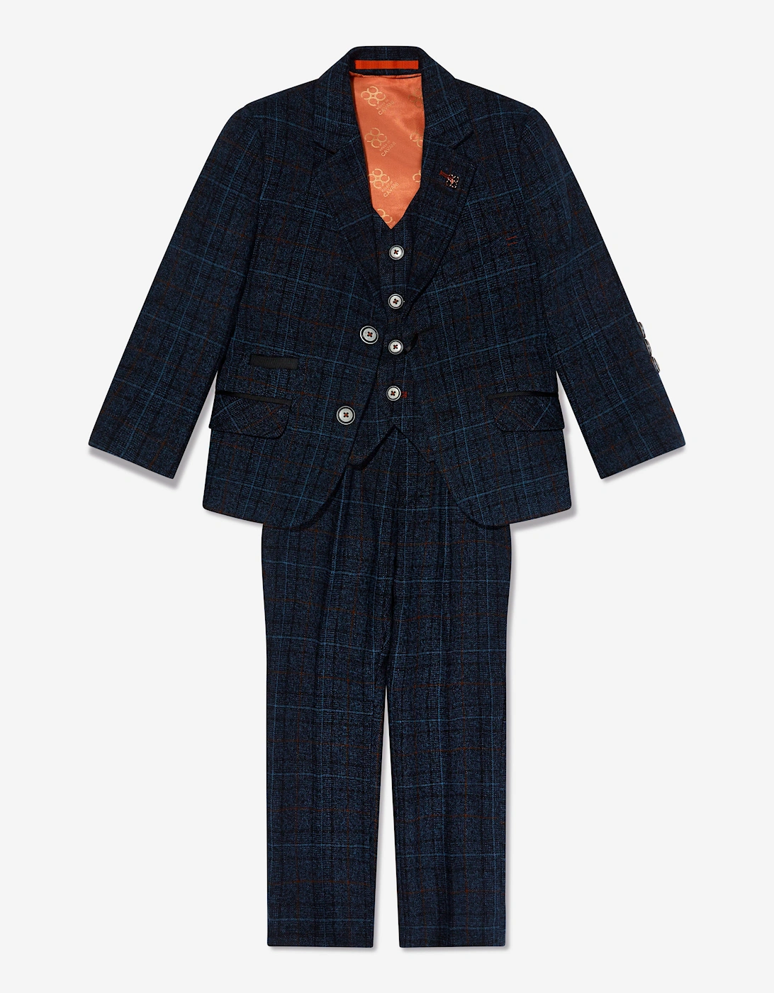Boys Cody Tweed Suit in Blue
