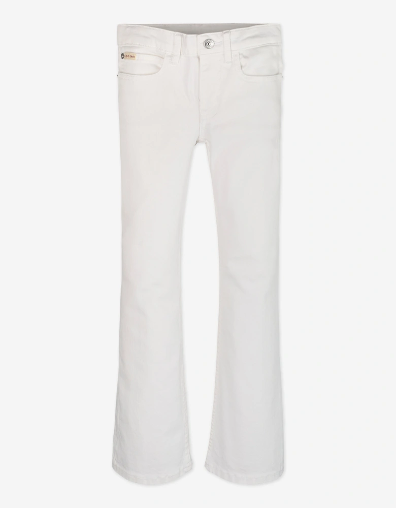 Girls Flared Jeans in White