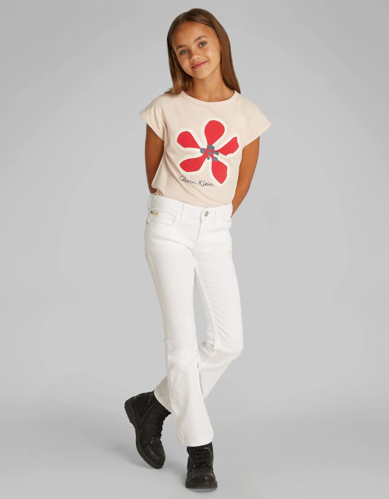 Girls Flared Jeans in White