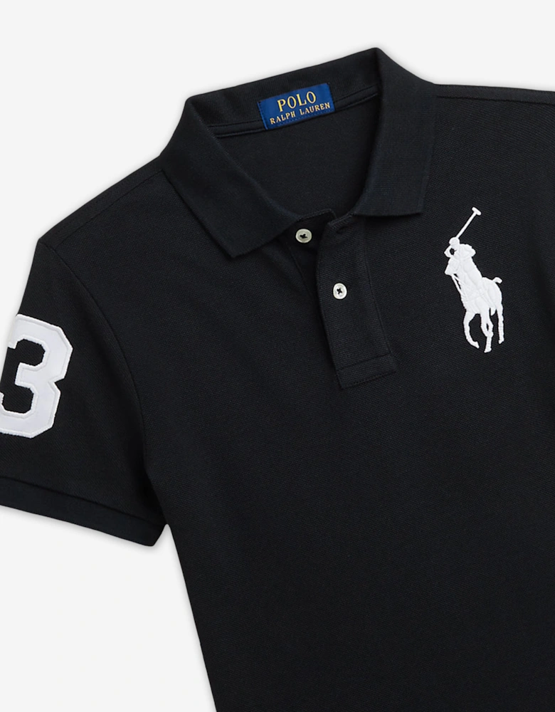 Boys Slim Fit Polo Shirt in Black