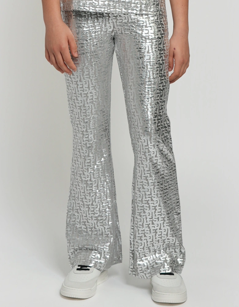 Girls Pendyx Branded Trousers in Silver