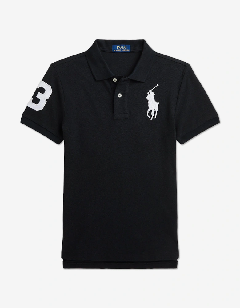 Boys Slim Fit Polo Shirt in Black