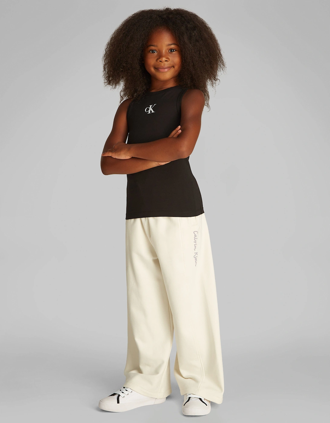 Girls CK Logo Tank Top in Black