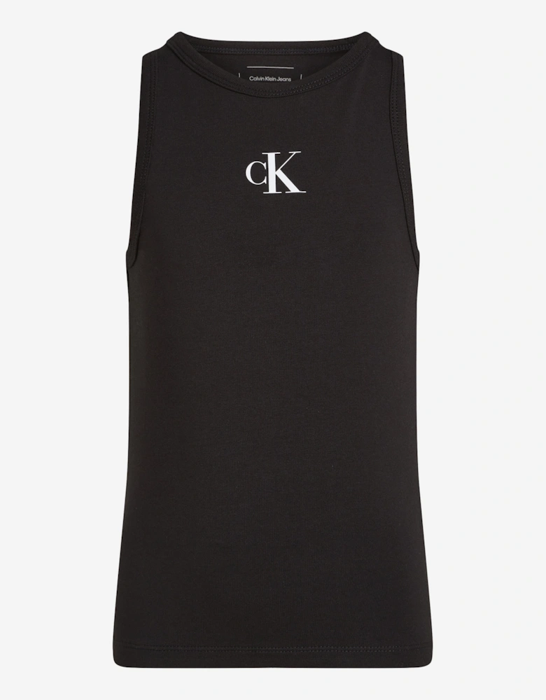 Girls CK Logo Tank Top in Black