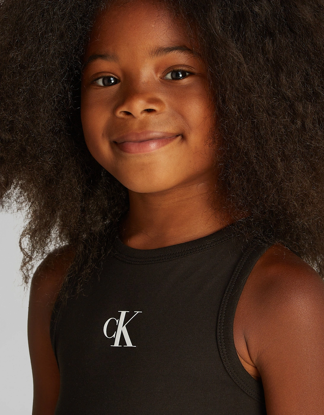 Girls CK Logo Tank Top in Black