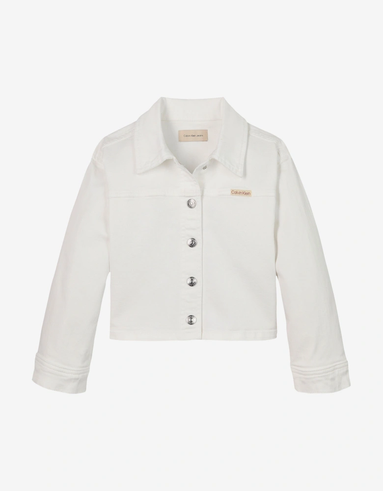 Girls Denim Jacket in White