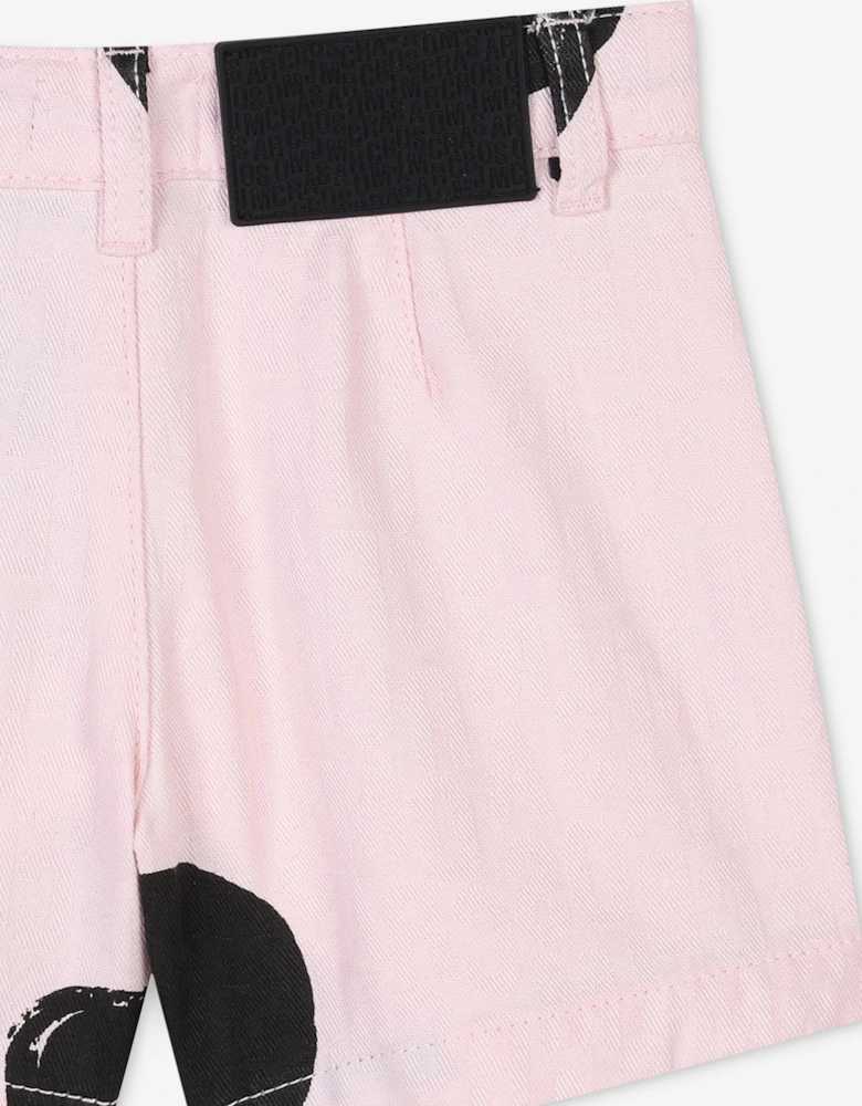 Girls Daisy Print Shorts in Pink