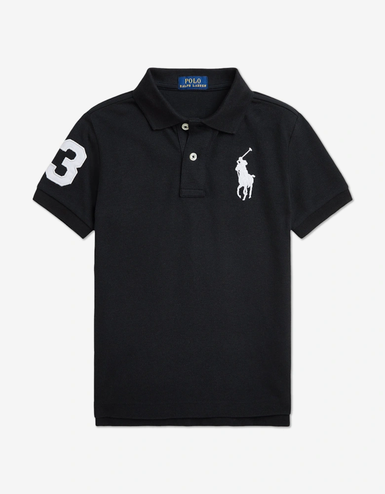 Boys Logo Polo Shirt in Black