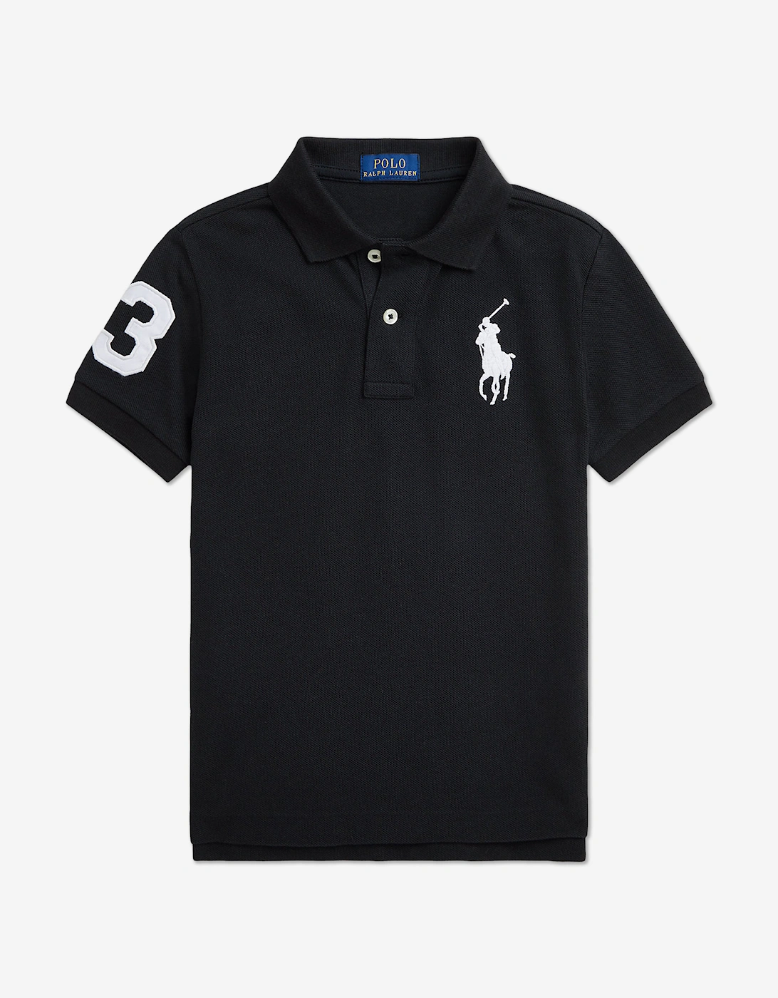 Boys Logo Polo Shirt in Black, 4 of 3