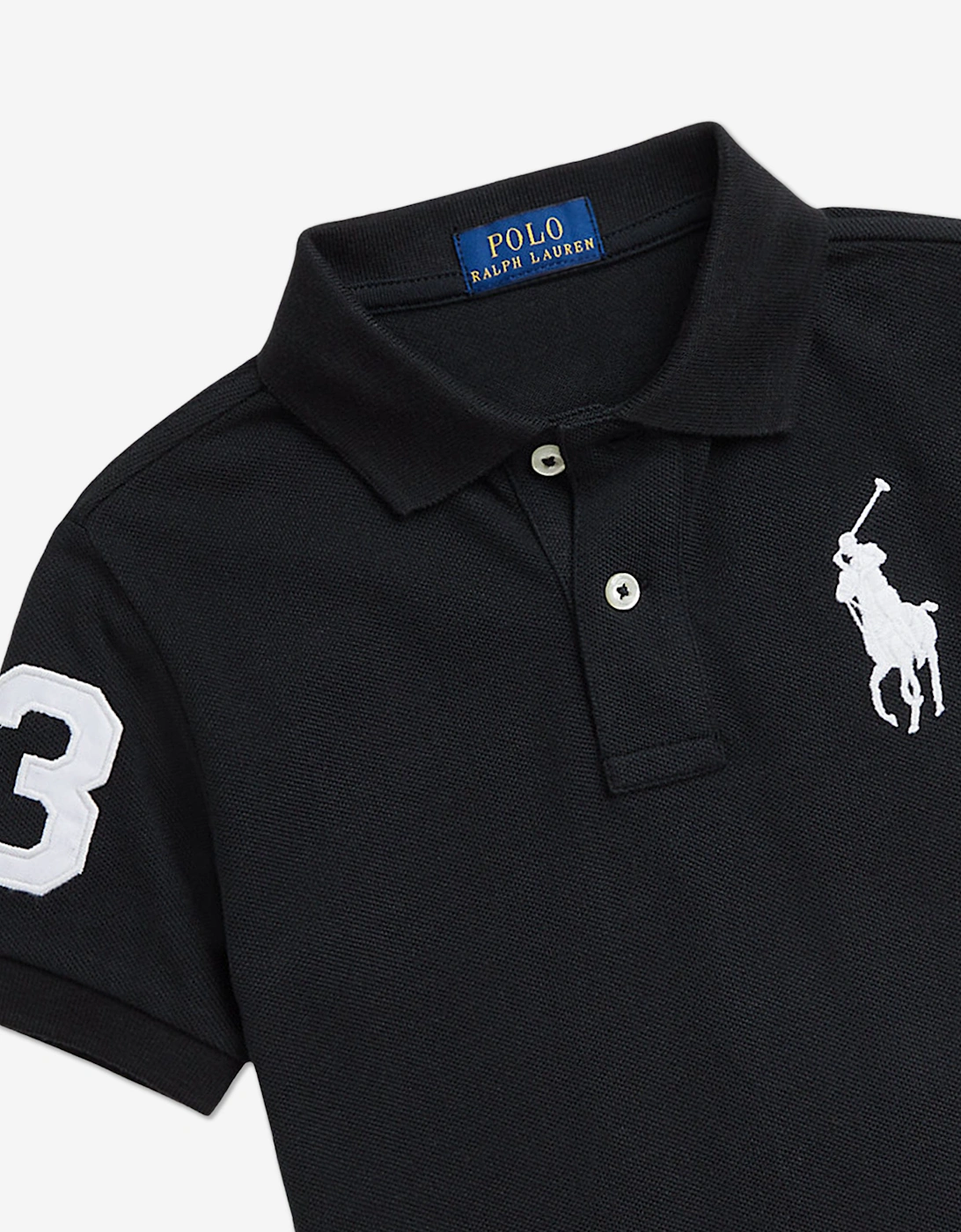 Boys Logo Polo Shirt in Black