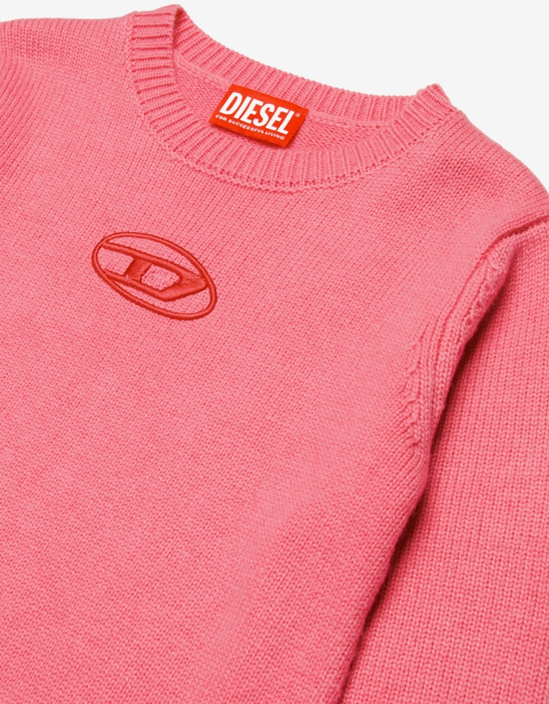 Girls Oval D Sweater Dress in Pink