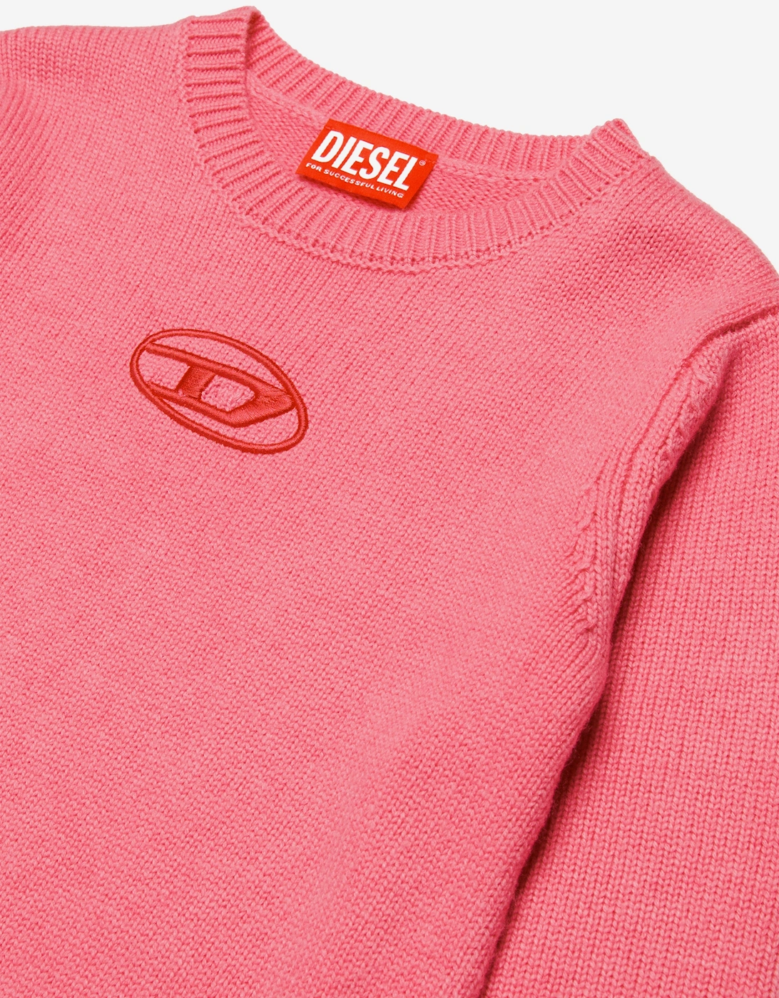 Girls Oval D Sweater Dress in Pink
