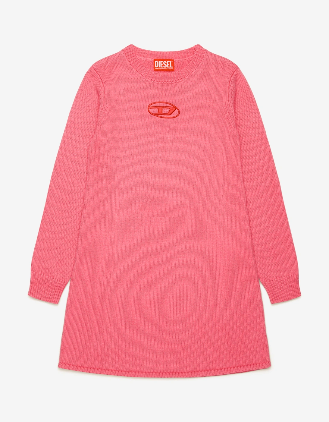 Girls Oval D Sweater Dress in Pink, 4 of 3