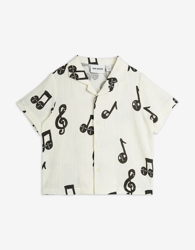 Kids Note AOP Muslin Short in White