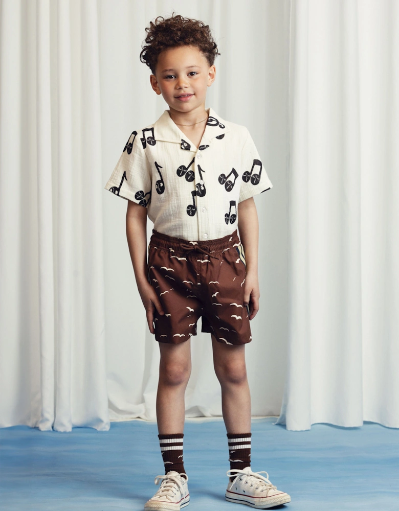 Kids Note AOP Muslin Short in White
