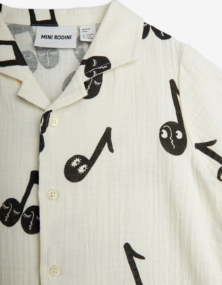 Kids Note AOP Muslin Short in White