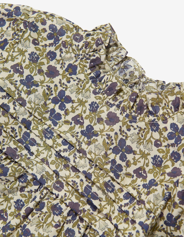 Girls Tess Floral Blouse in Beige