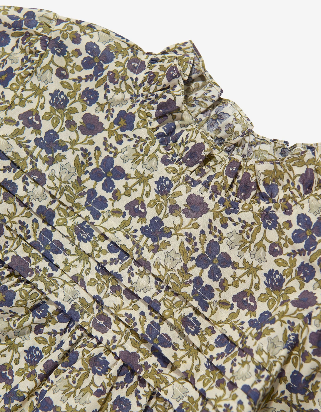 Girls Tess Floral Blouse in Beige