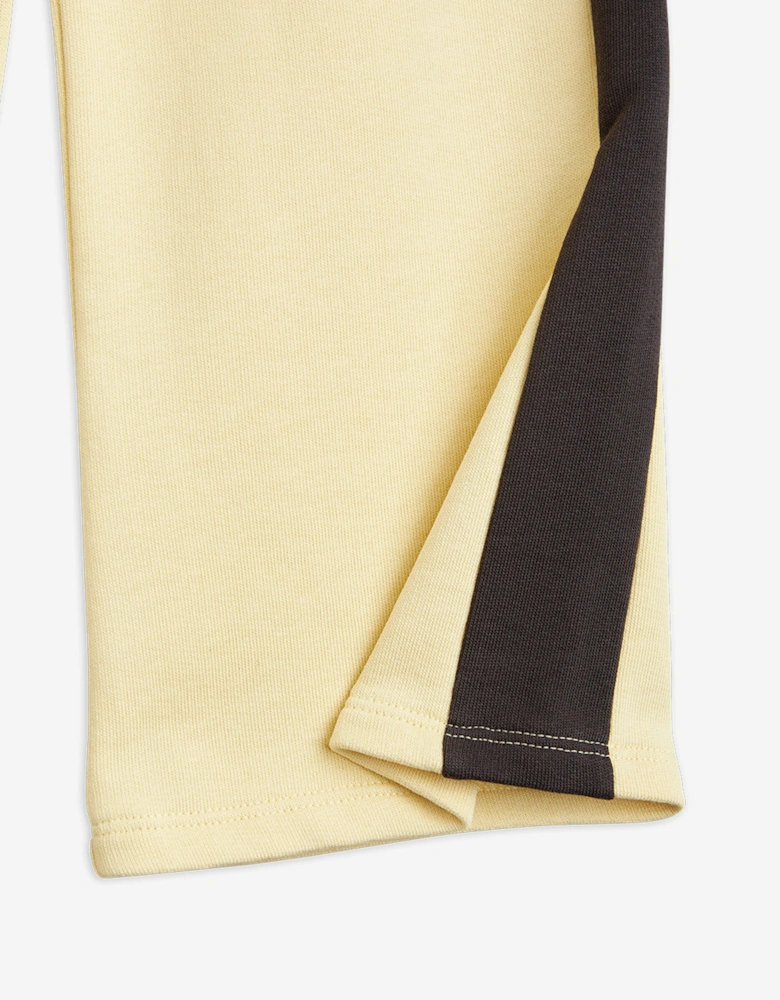 Girls Note Embroidered Joggers in Yellow