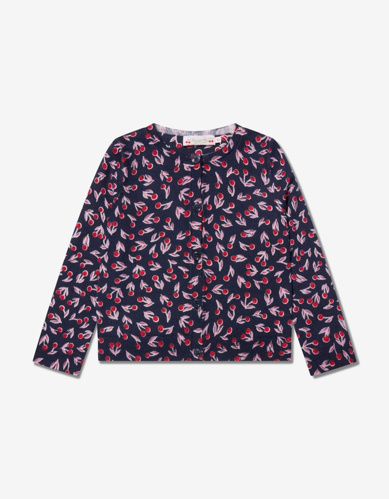 Girls Tyra Wool Cardigan in Navy