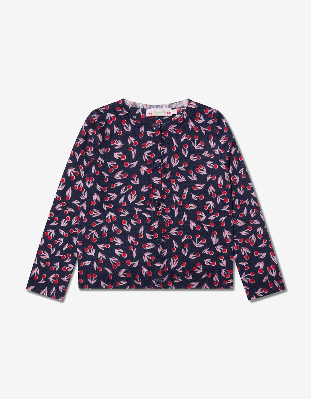Girls Tyra Wool Cardigan in Navy, 5 of 4
