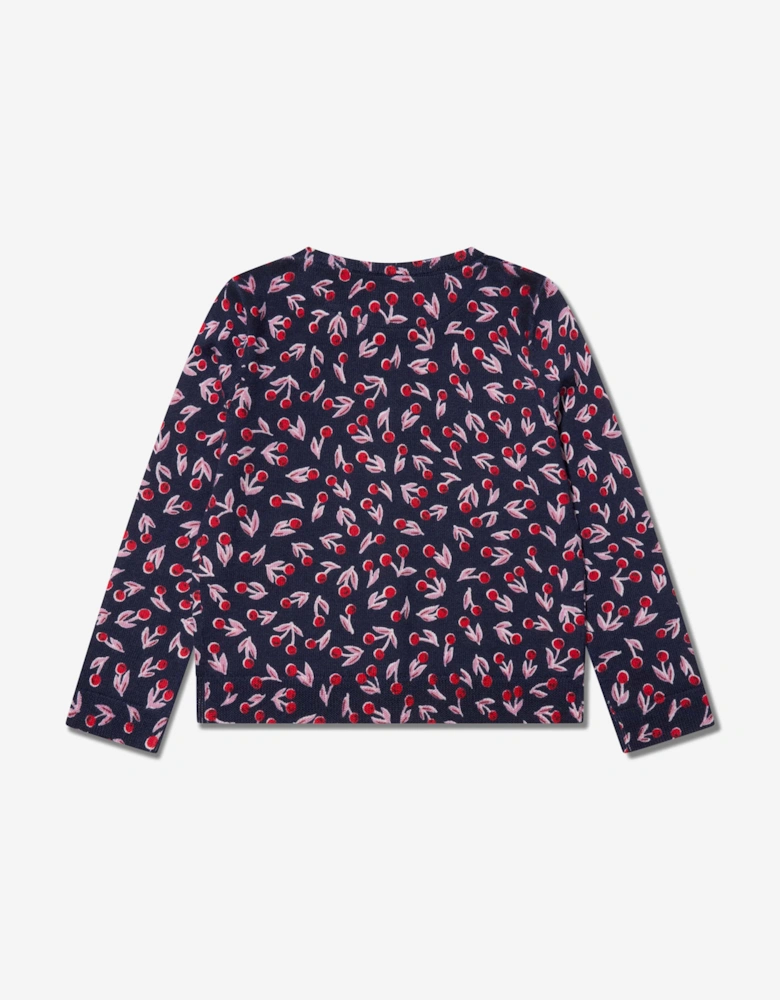 Girls Tyra Wool Cardigan in Navy