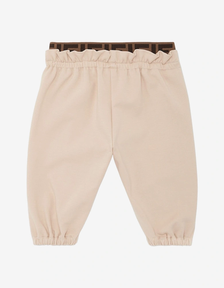 Baby Girls Punto Milano Trousers in Beige