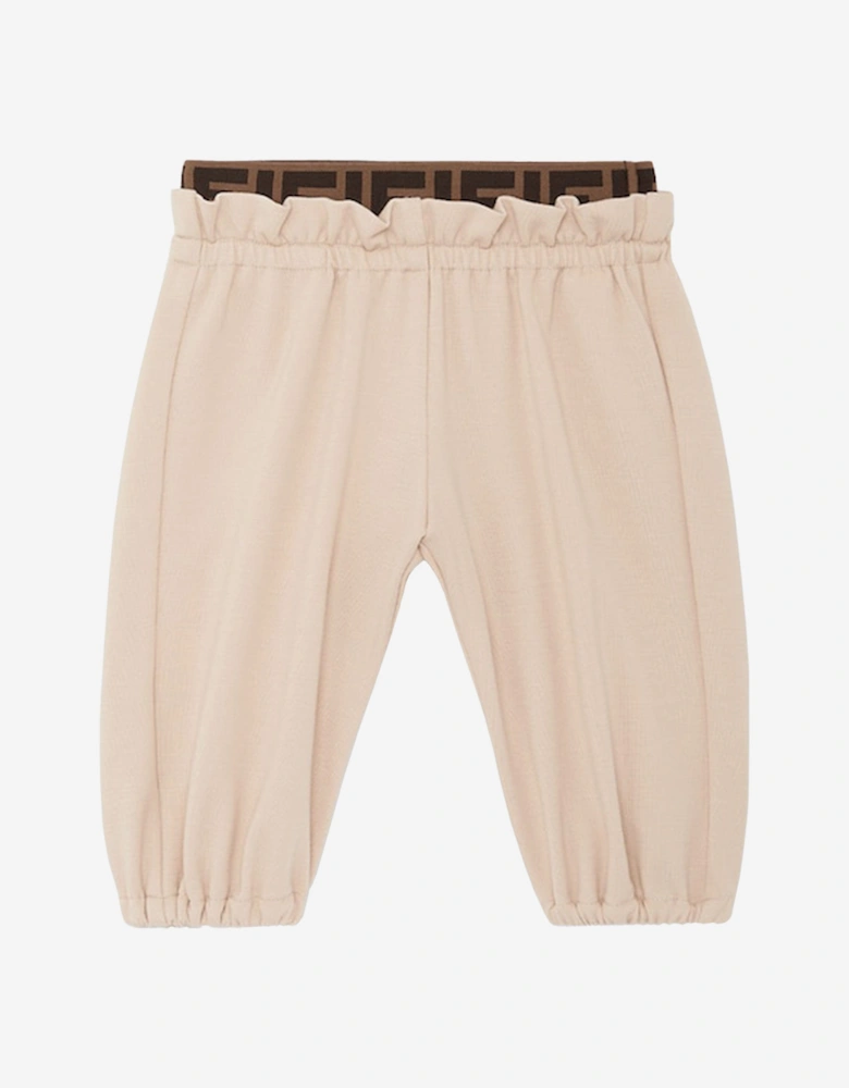 Baby Girls Punto Milano Trousers in Beige